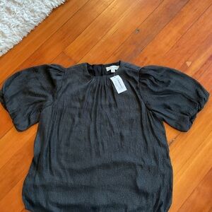 fab'rik Charcoal Puff Sleeve Blouse